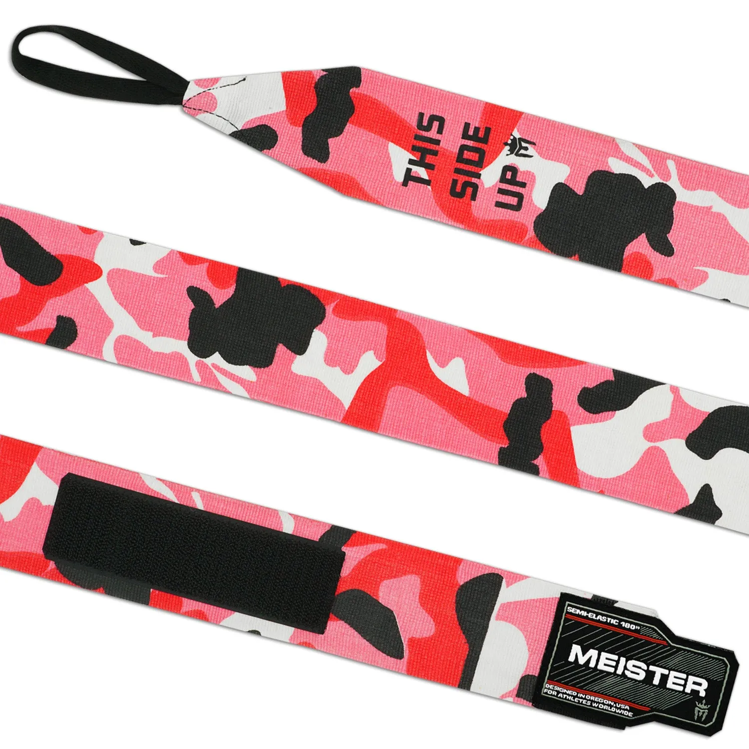 180" Semi-Elastic Hand Wraps for MMA & Boxing (Pair) - Pink Camo