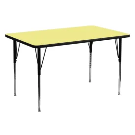 30x60 Yellow Activity Table XU-A3060-REC-YEL-T-A-GG