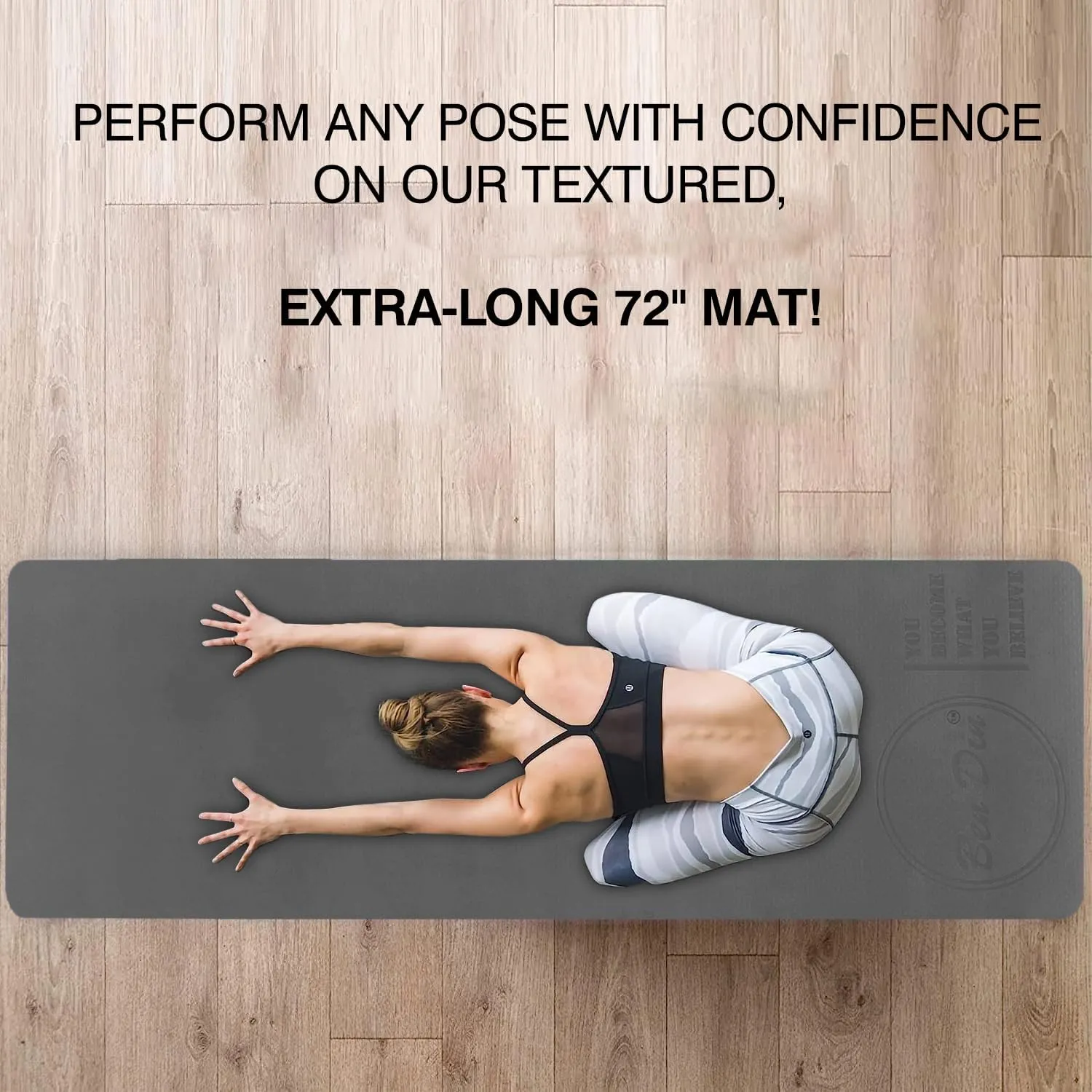 8mm Thick Yoga Mat for Men & Women - 72"x24" TPE Non-Slip Exercise Workout Mat for Home, Gym, Outdoor - Eco-Friendly Pilates Fitness Floor Washable Yoga Matts Excersing Equipment