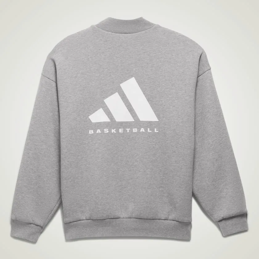 ADIDAS  BASKETBALL HEATHER CREW SWEATSHIRT - IP1689