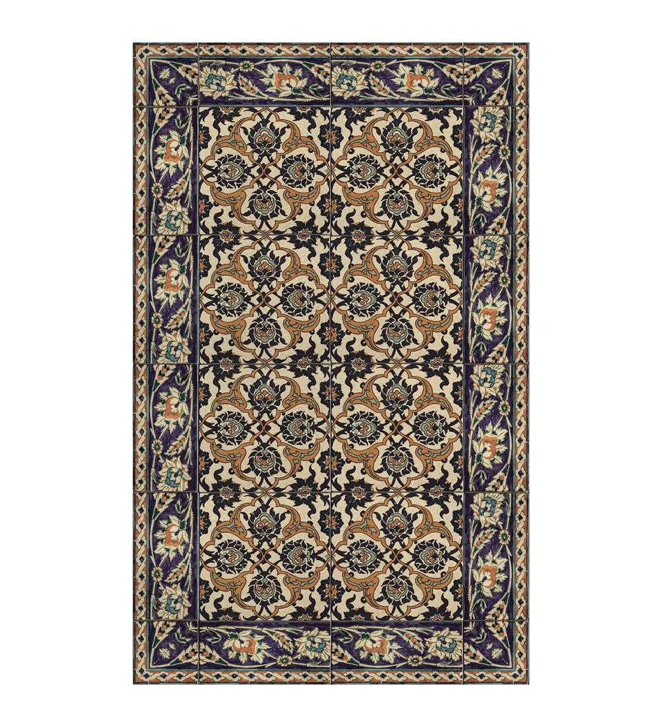 Armenian Framed Amber Vinyl Rug