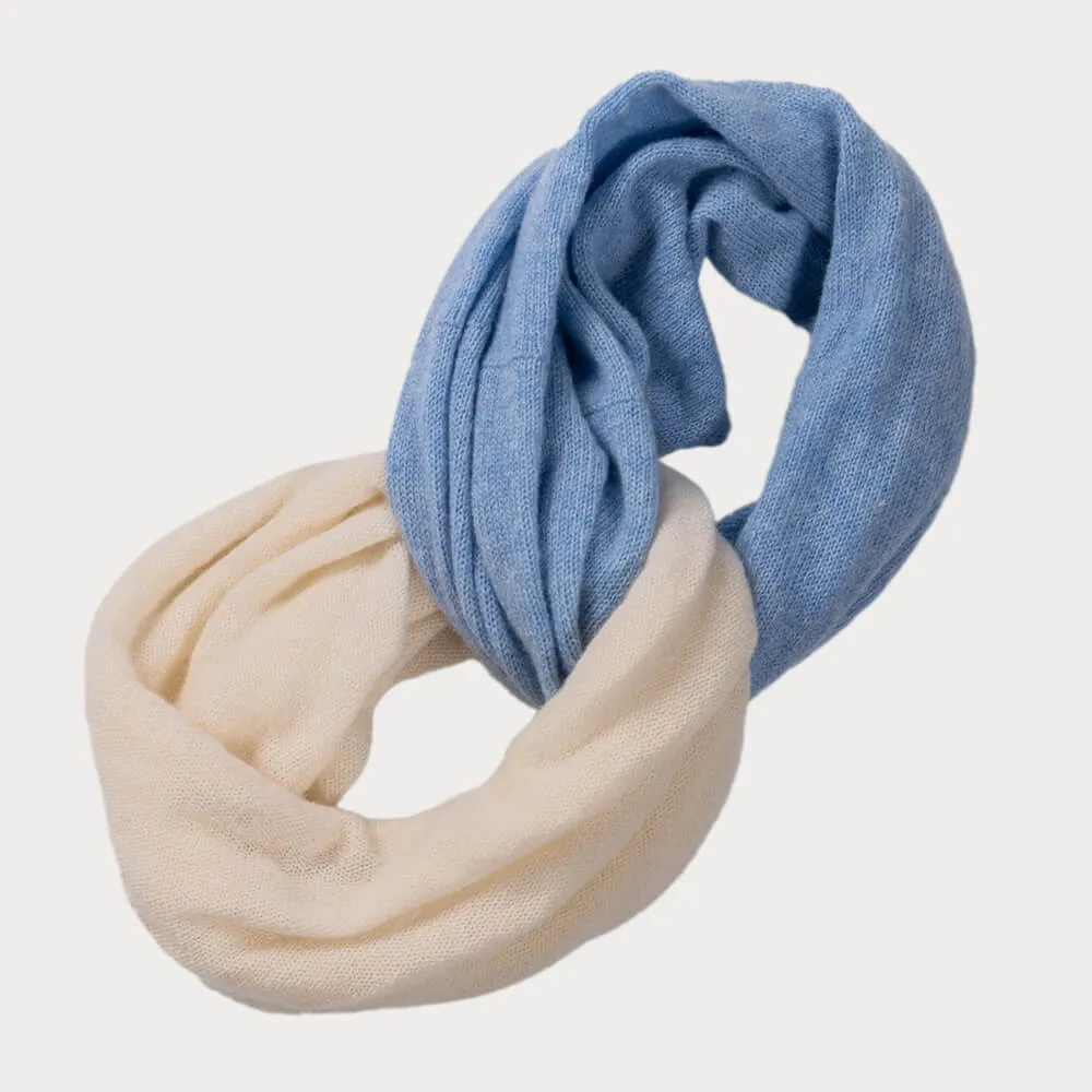 Baby Blue and Vanilla Cashmere Snood