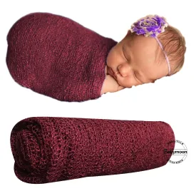 Babymoon Mohair Stretchble Baby Photography Shoot Wrap Cloth - Maroon