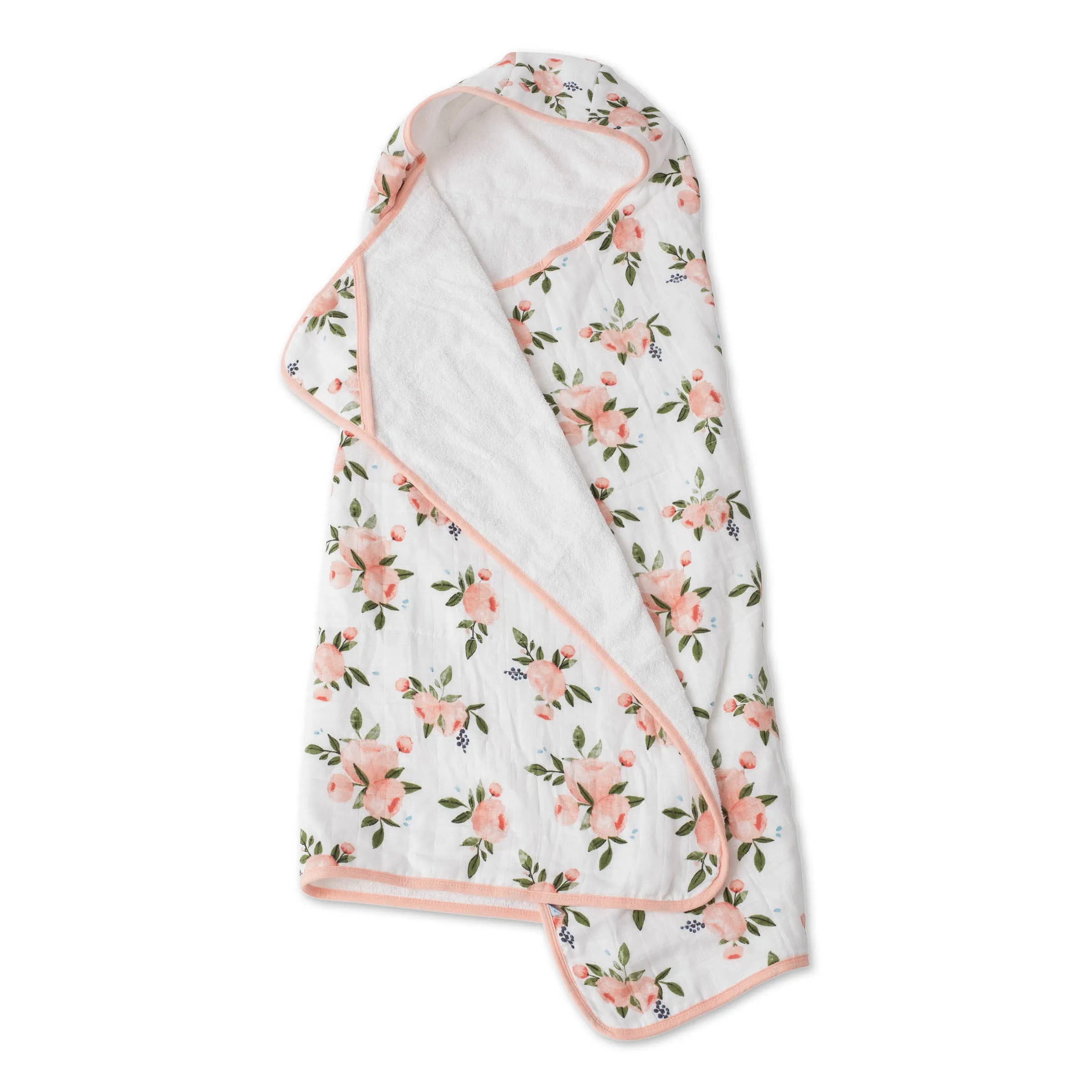 Big Kid Hooded Towel - Watercolour Rose