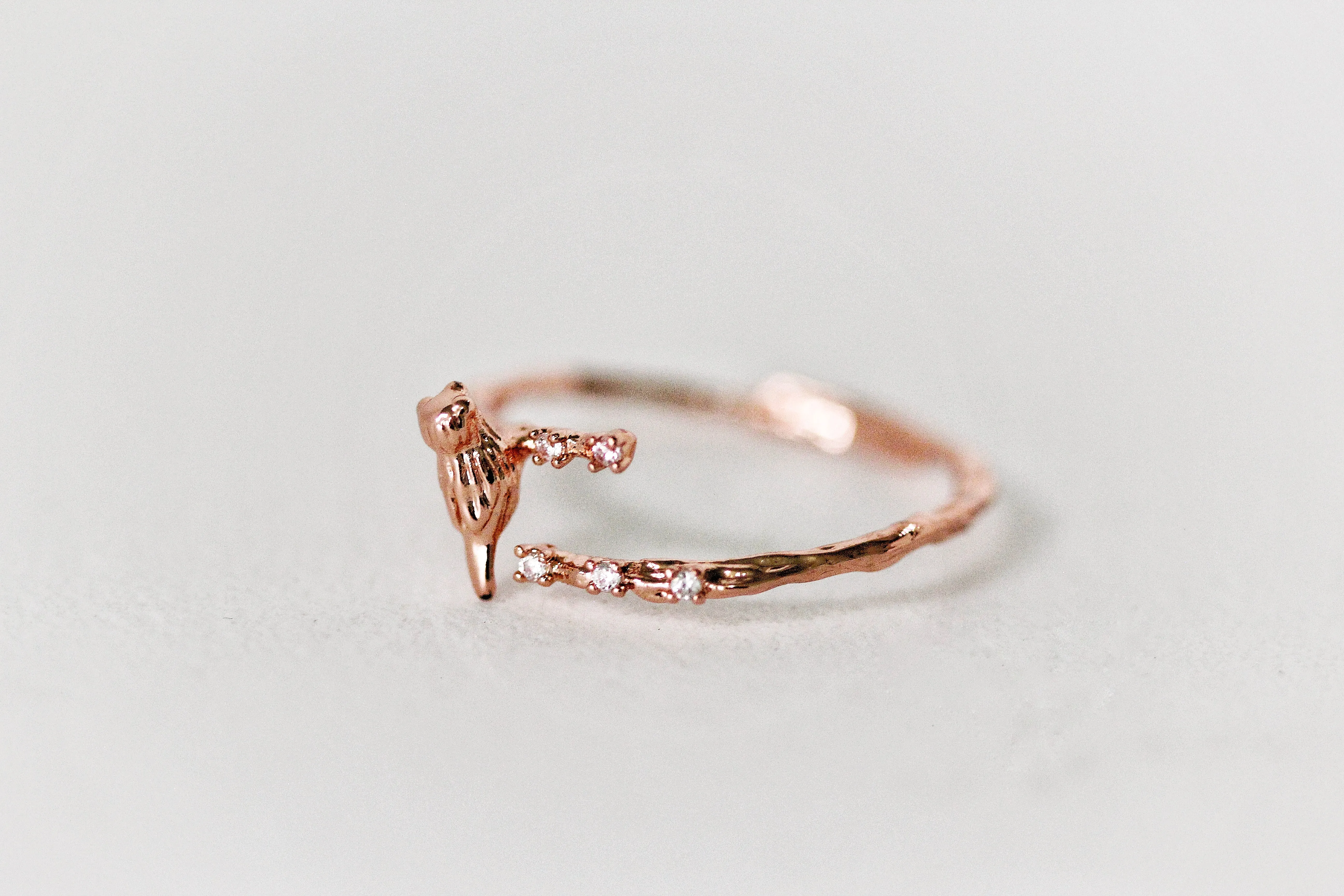 Birds Sitting on a Branch w/ Crystals Ring