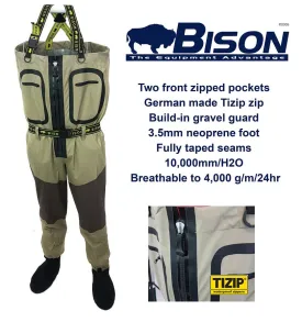 BISON ZIP FRONT BREATHABLE CHEST WADERS