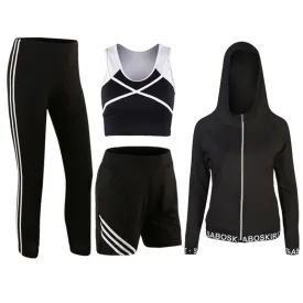 Black Breathable Yoga Sport Suit