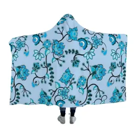 Blue Floral Amour Hooded Blanket