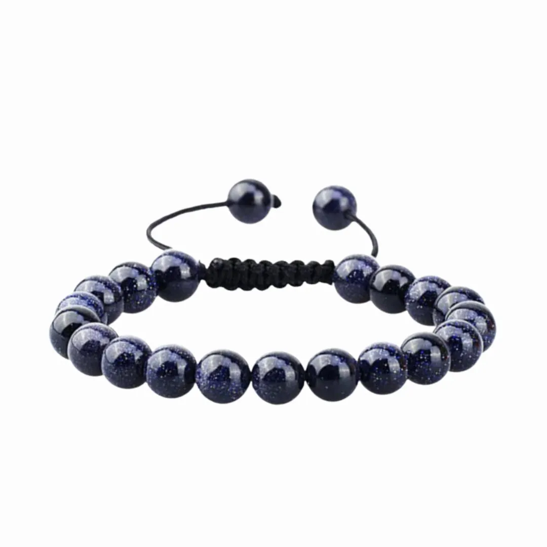 Blue Goldstone Adjustable Rope Bracelet | Ambition, Protection & Style