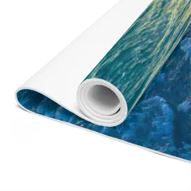 Blue Sea Glass - Foam Yoga Mat Custom Print Yoga Mats  Lightweight Cushioned Yoga Mat Edge to Edge Print Yoga Mats Synthetic Thermoplastic