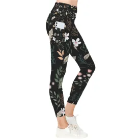 Boho Black Leggings with Pockets up to 5 XL (FWS)