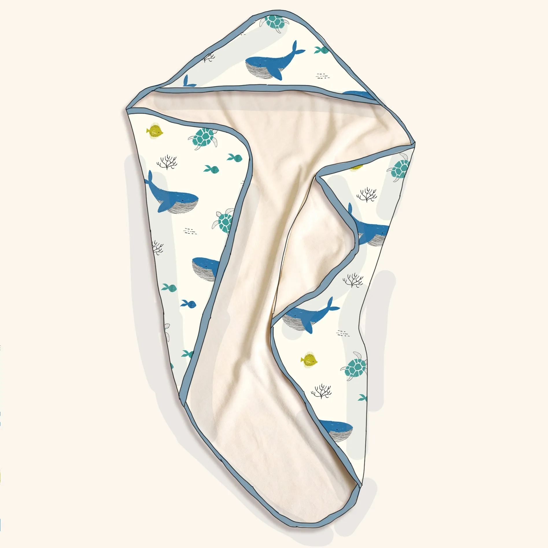 Bora Bora Reversible Baby Hooded Towel (Organic Cotton)