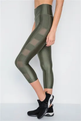 Capri Mesh Detail Active Leggings