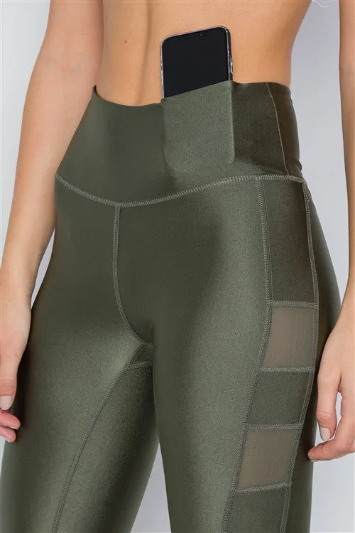 Capri Mesh Detail Active Leggings