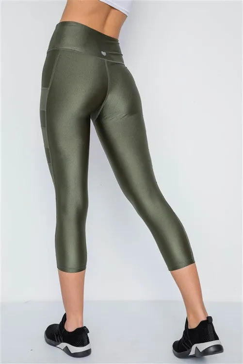 Capri Mesh Detail Active Leggings