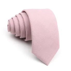 Classy Men Solid Light Pink Skinny Tie