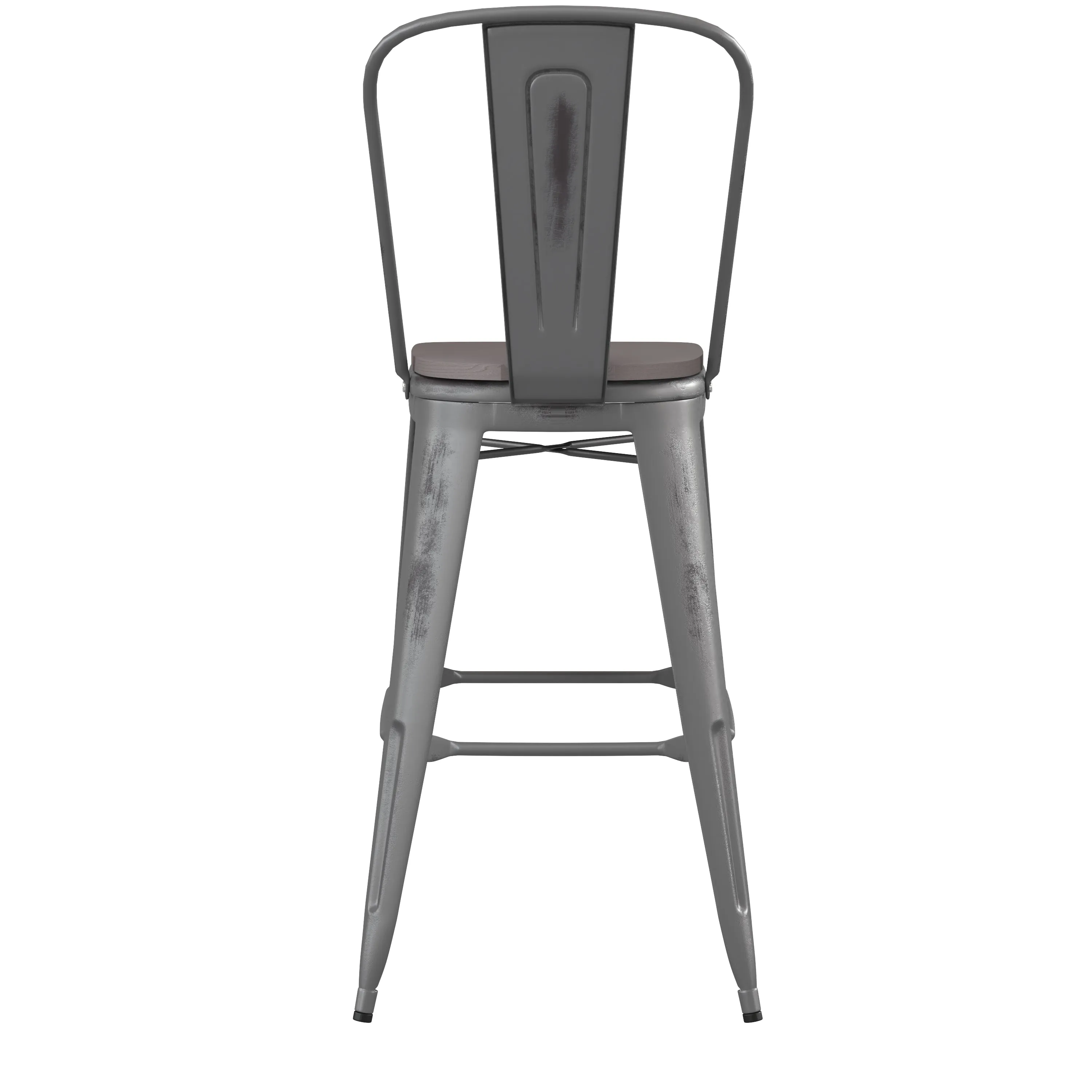 Clear Coat 30" Stool-Gray Seat XU-DG-TP001B-30-PL1G-GG