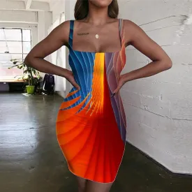 Colorful Dresses Women Abstract Bodycon Dress Psychedelic Vestido Sexy Hypnosis Sundress