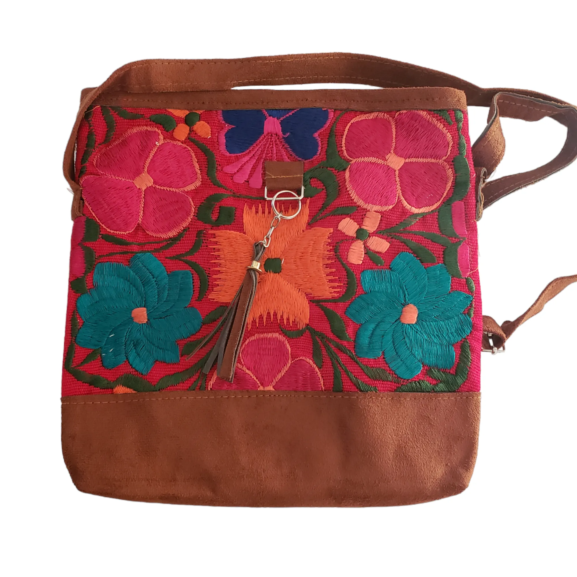 Colorful Mexican Embroidered Floral Purse Shoulder Crossbody