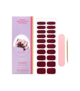 Coucou Semi-cured Nail Wraps - Burgundy