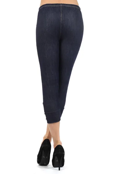 cropped denim leggings