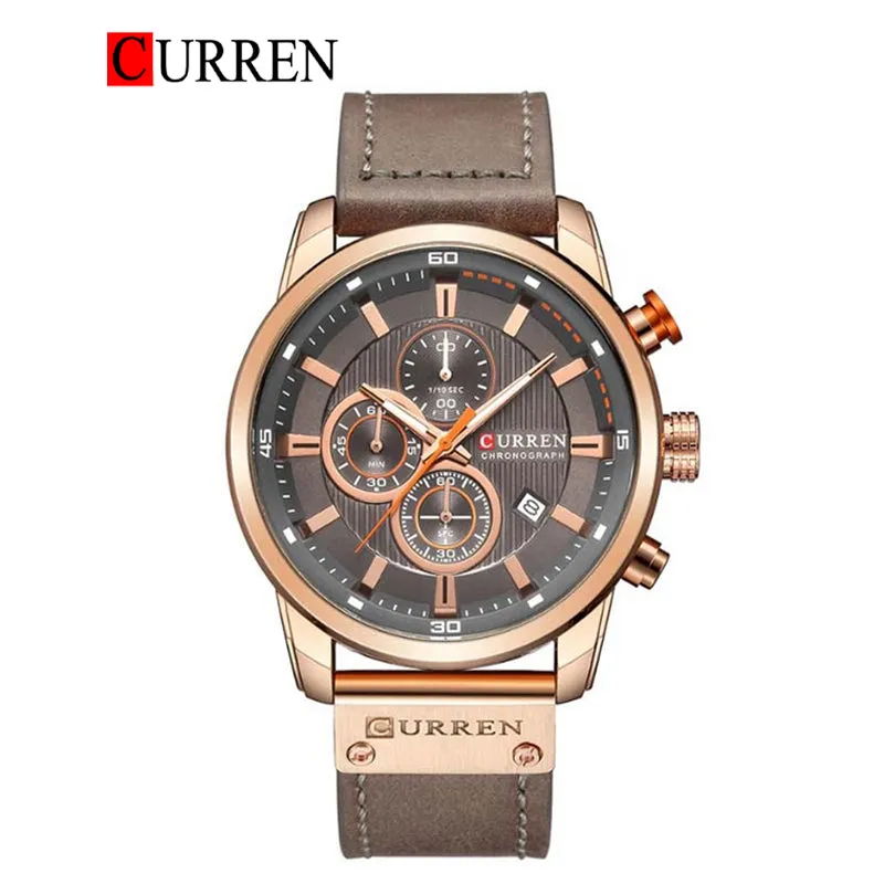 CURREN Original Brand Leather Straps Wrist Watch For Men With Brand (Box & Bag)-8291