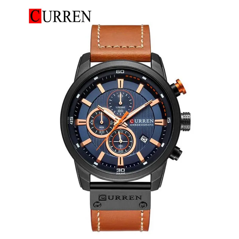 CURREN Original Brand Leather Straps Wrist Watch For Men With Brand (Box & Bag)-8291