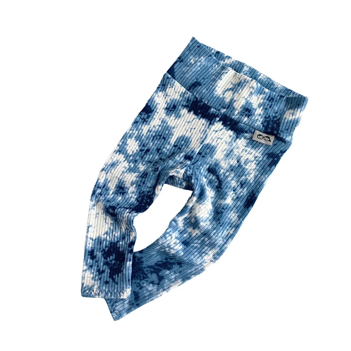 Denim Tie Dye Ribbed Leggings