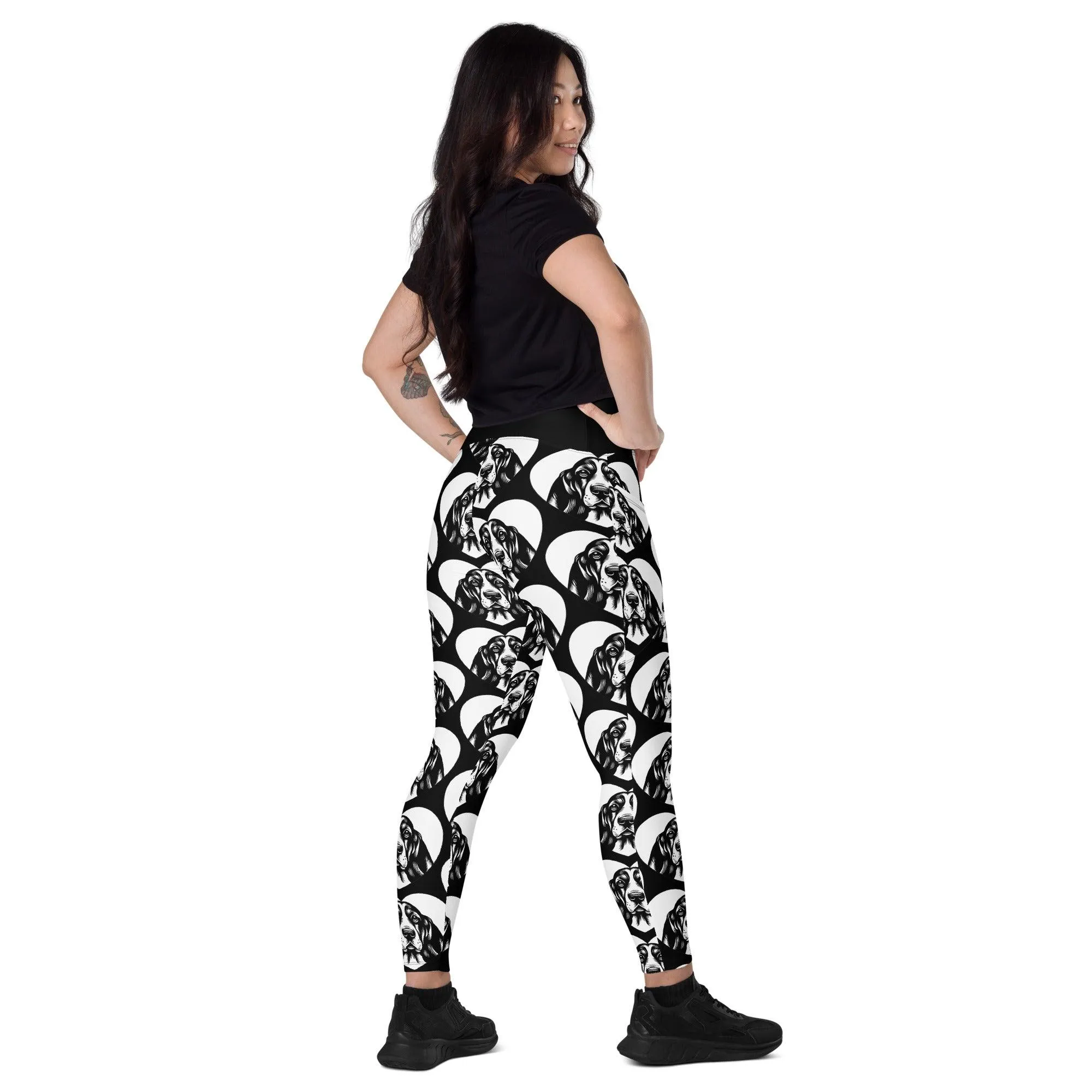 DOG BREED LEGGINGS with pockets - BASSET HOUND - HERTTAHOUND