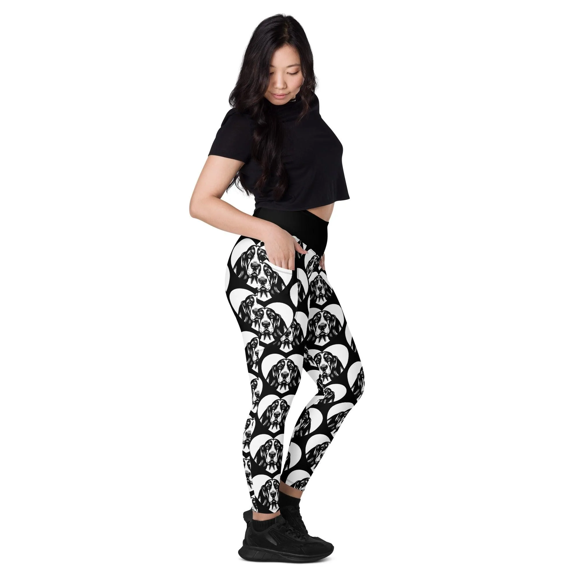 DOG BREED LEGGINGS with pockets - BASSET HOUND - HERTTAHOUND