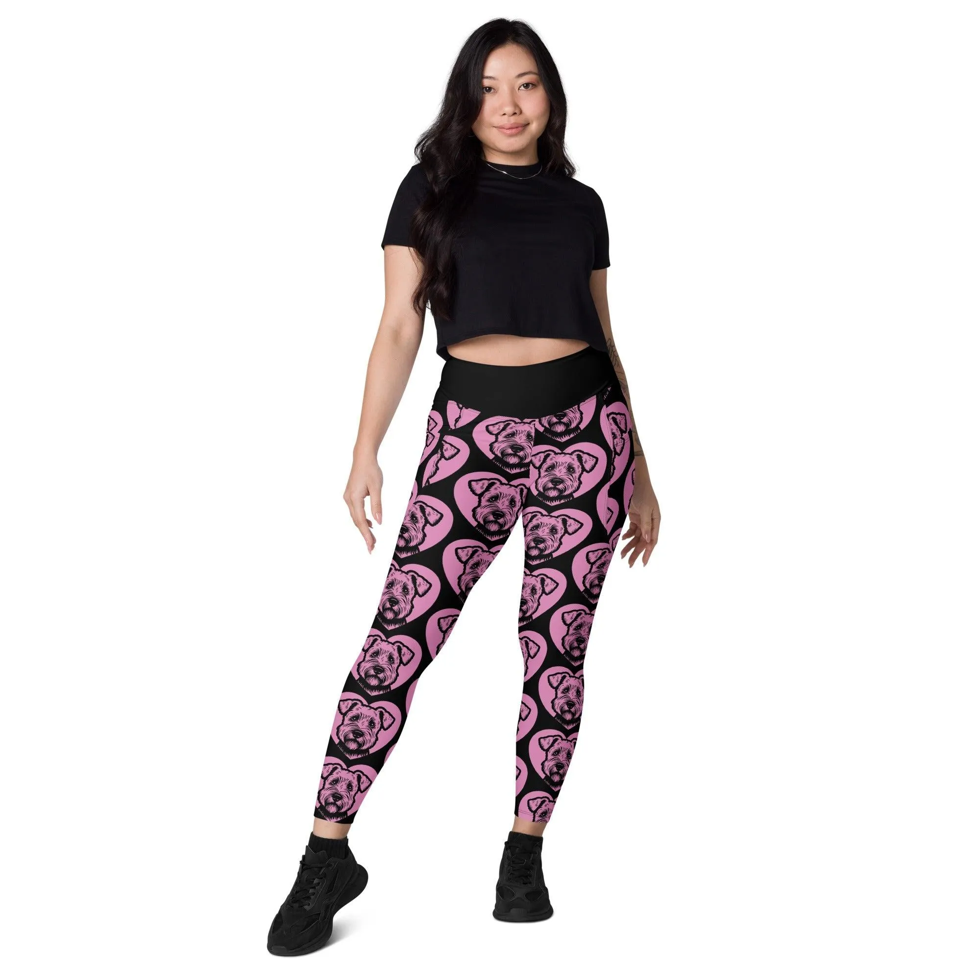 DOG BREED LEGGINGS with pockets - GLEN OF IMAAL TERRIER - HERTTAHOUND - pink