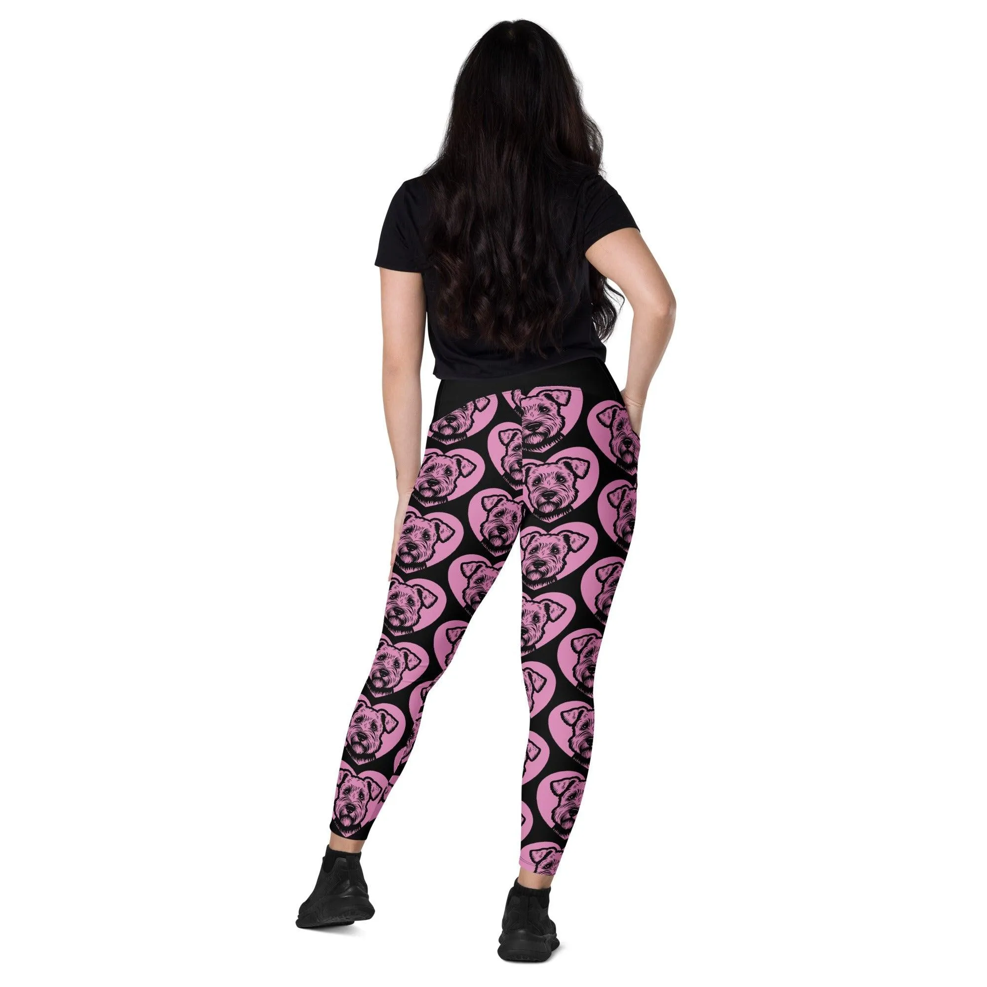 DOG BREED LEGGINGS with pockets - GLEN OF IMAAL TERRIER - HERTTAHOUND - pink