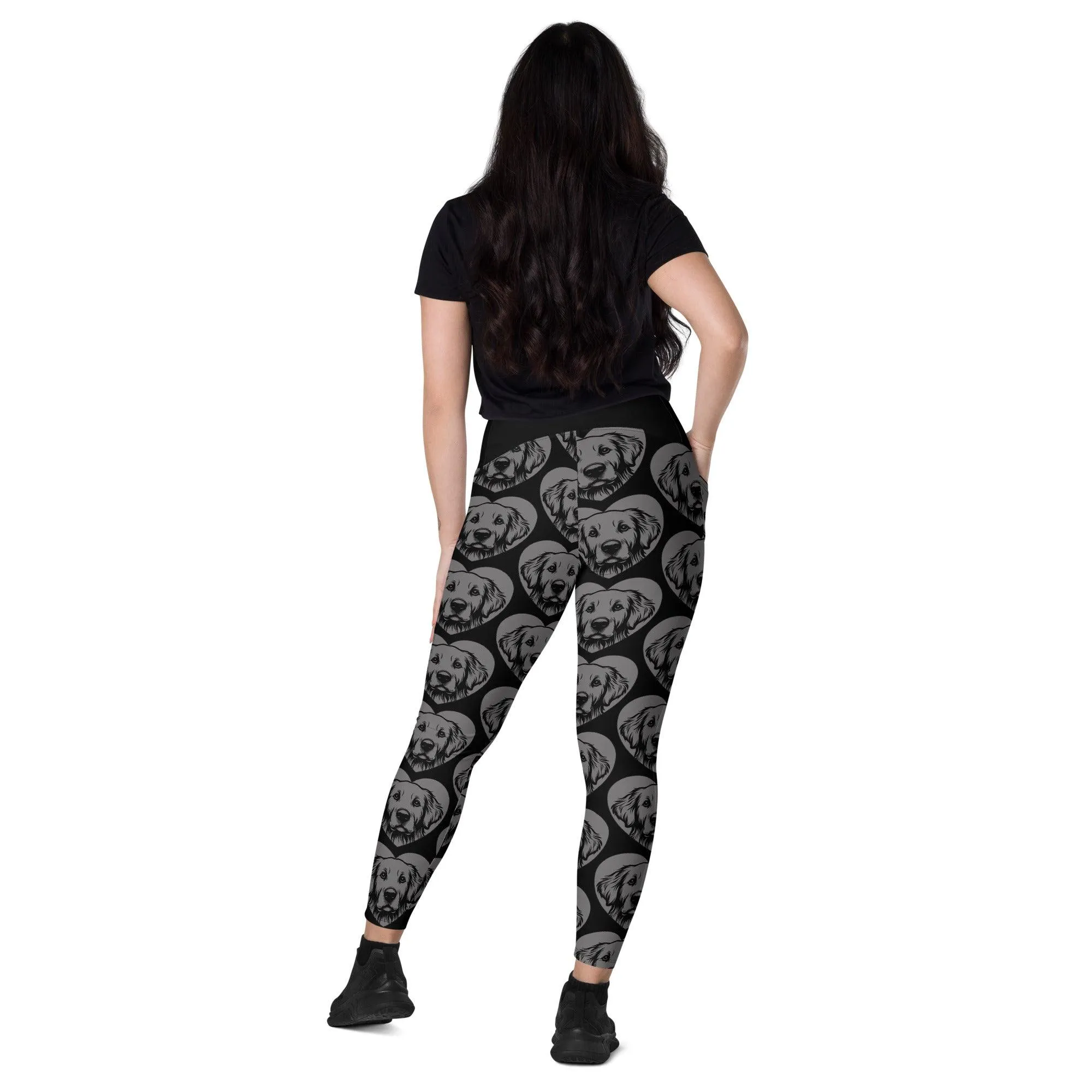 DOG BREED LEGGINGS with pockets - GOLDEN RETRIEVER - HERTTAHOUND - grey