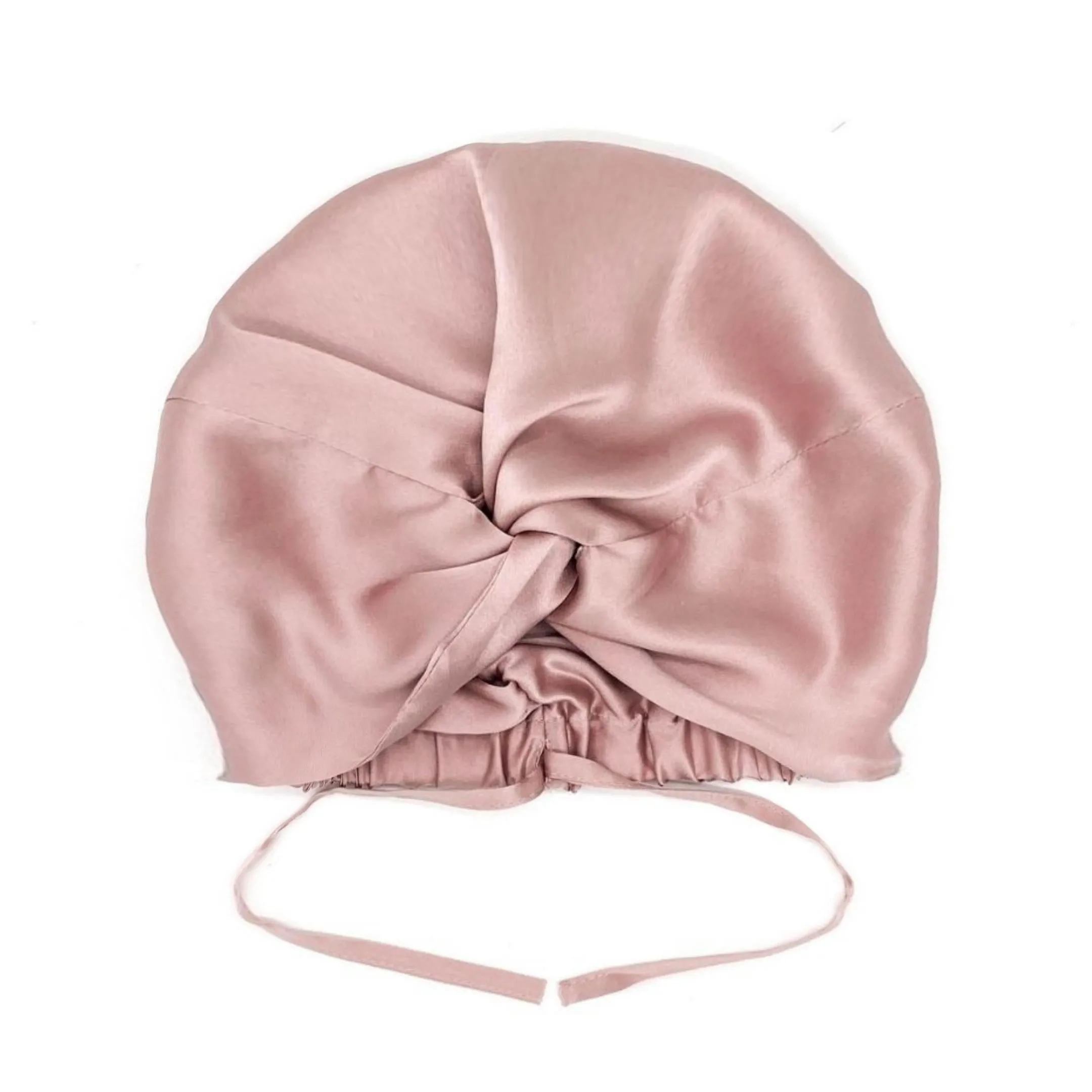 Double-Lined Adjustable Women Silk Hair Bonnet Mulberry Silk Turban Night Hair Care Hair Wrap - Black