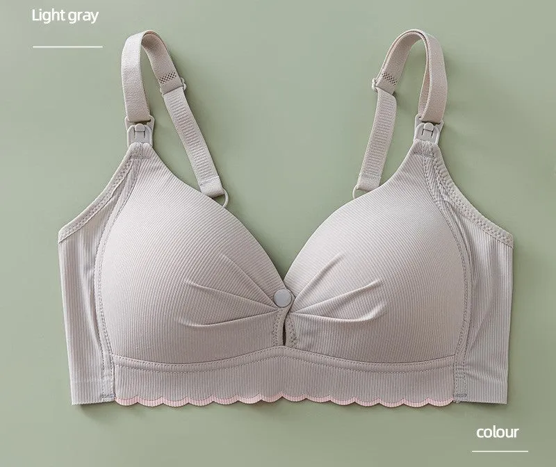 Fixed cup front buckle, pregnancy and lactation, nursing bra, no steel ring, push-up maternity underwear, breastfeeding thin bra