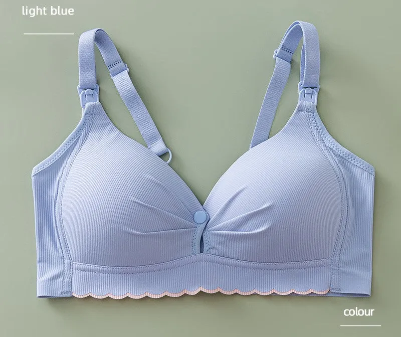 Fixed cup front buckle, pregnancy and lactation, nursing bra, no steel ring, push-up maternity underwear, breastfeeding thin bra