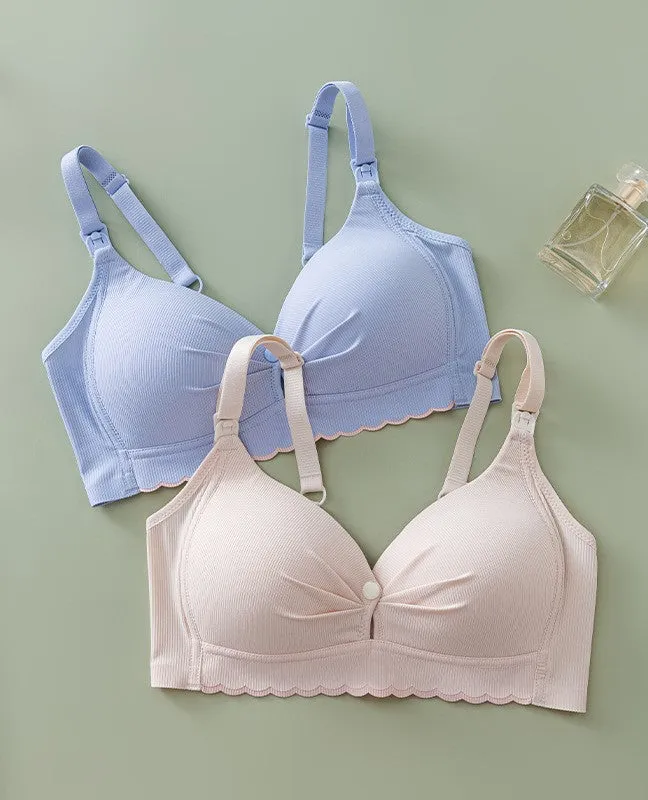 Fixed cup front buckle, pregnancy and lactation, nursing bra, no steel ring, push-up maternity underwear, breastfeeding thin bra