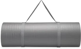 Gaiam Extra-Thick Yoga Fitness Mat and Exercise Mat with Non-Slip Texture and Easy Carry Strap