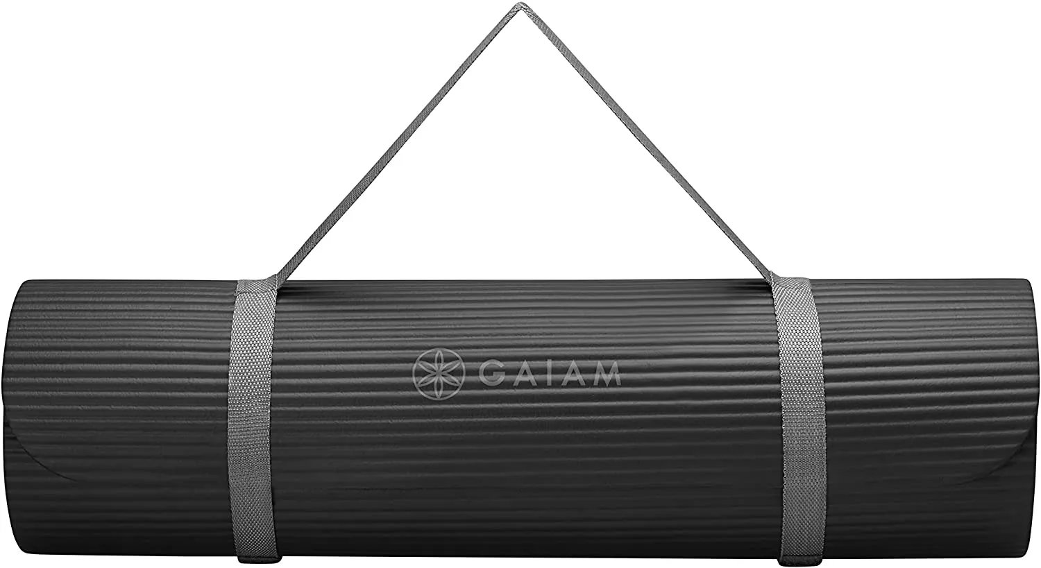 Gaiam Extra-Thick Yoga Fitness Mat and Exercise Mat with Non-Slip Texture and Easy Carry Strap