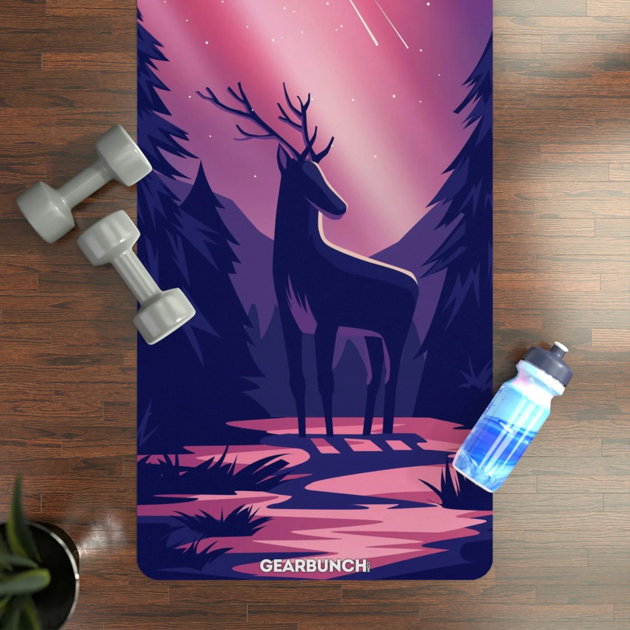 GearBunch Purple Northern Lights Yoga Mat