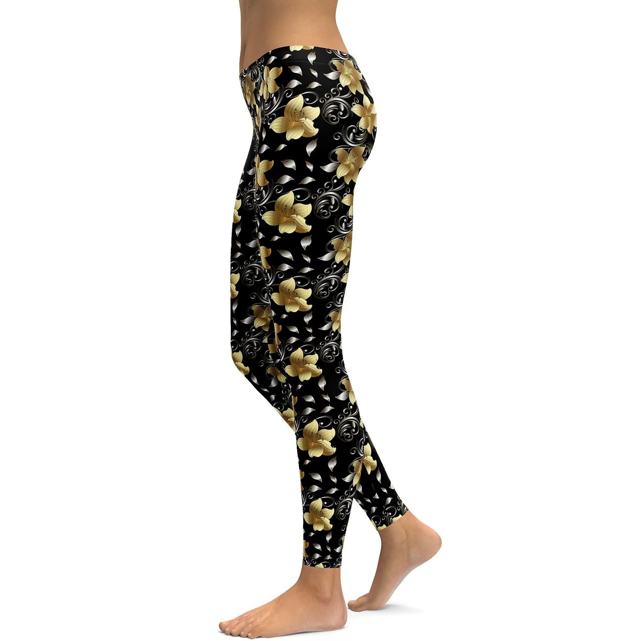 Golden Flowers Leggings