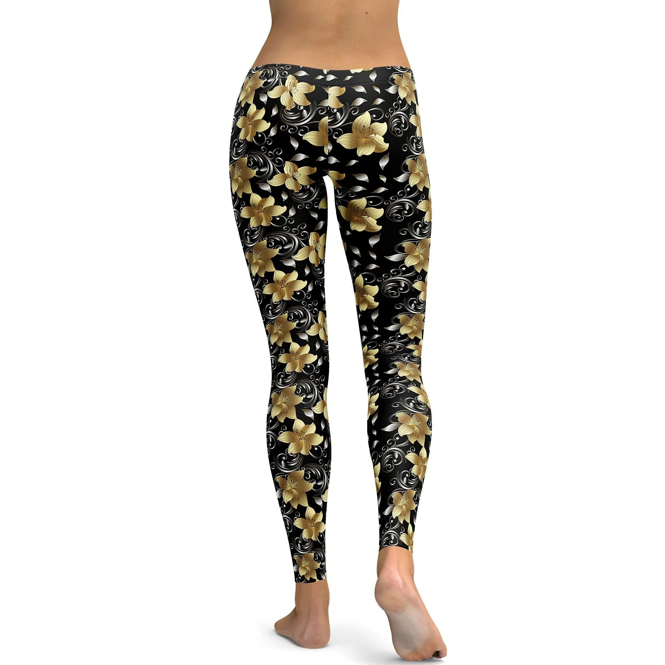 Golden Flowers Leggings