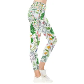 Graphic Floral Leggings with Pockets up to 5 XL (FWS)