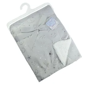 Grey Mink Wrap W/Moon & Stars Print