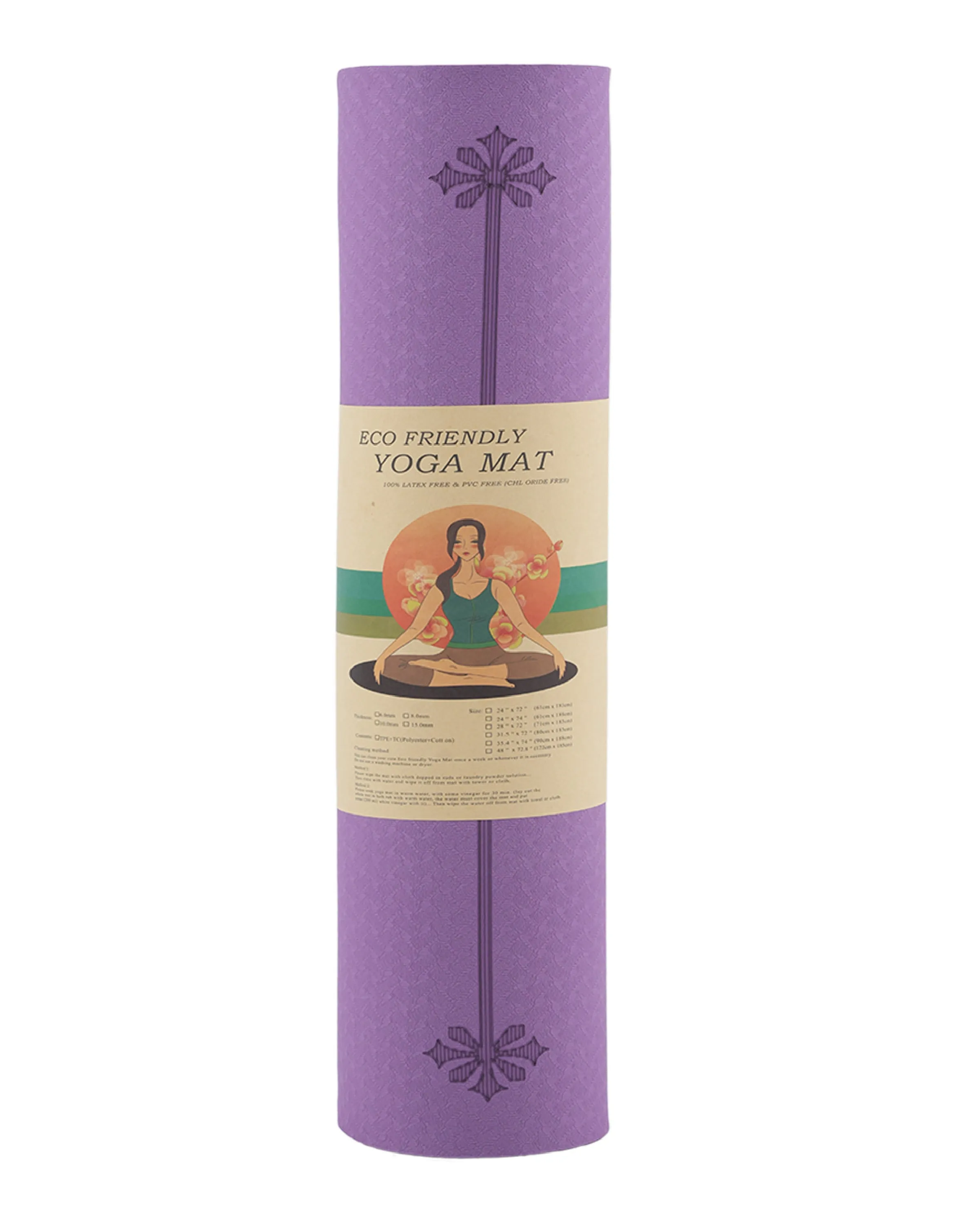 Grhamoy TruAlign Purple Warrior Rubber Yoga Mat | 6 mm Thick