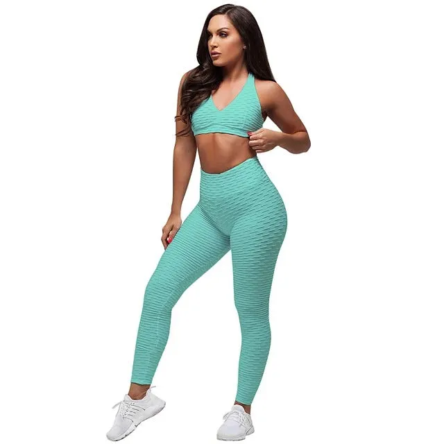 GV Womens' Seamless Activewear short Sleeve Yoga Sets Latest Version Girls Gym Suit Ladies Gym wear Women Crop Top Active Wear Ribbed