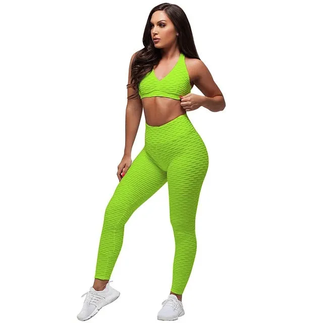 GV Womens' Seamless Activewear short Sleeve Yoga Sets Latest Version Girls Gym Suit Ladies Gym wear Women Crop Top Active Wear Ribbed