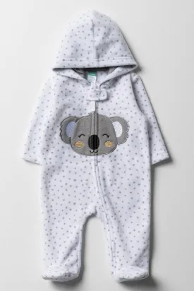 Hooded Babygrow White