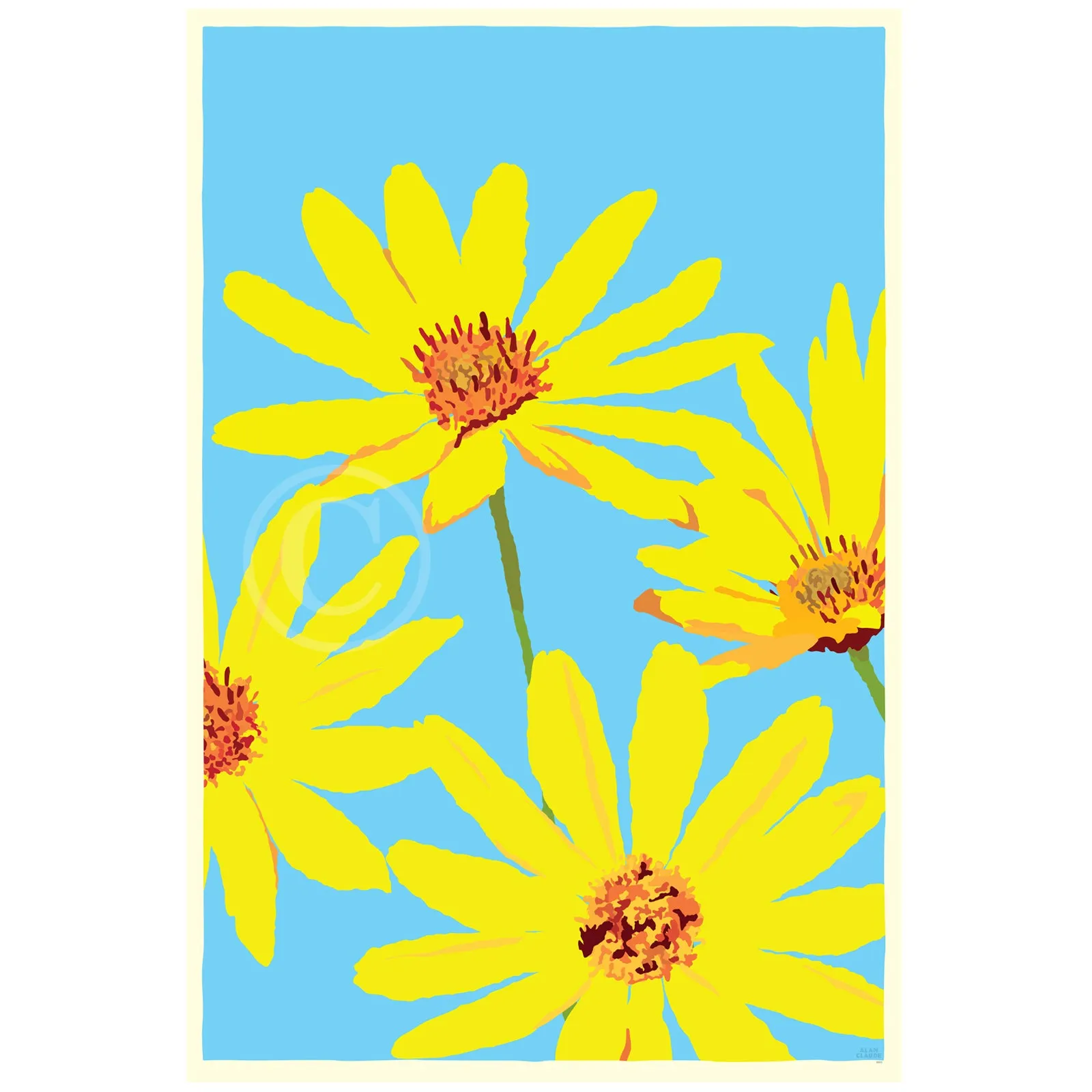 JOY Daisies Art Print 36" x 53" Grand View Framed Wall Poster - Maine