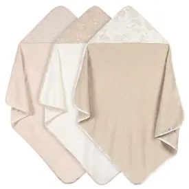 Just Born by Gerber Baby Neutral 3-Pack Hooded Towels - TAN